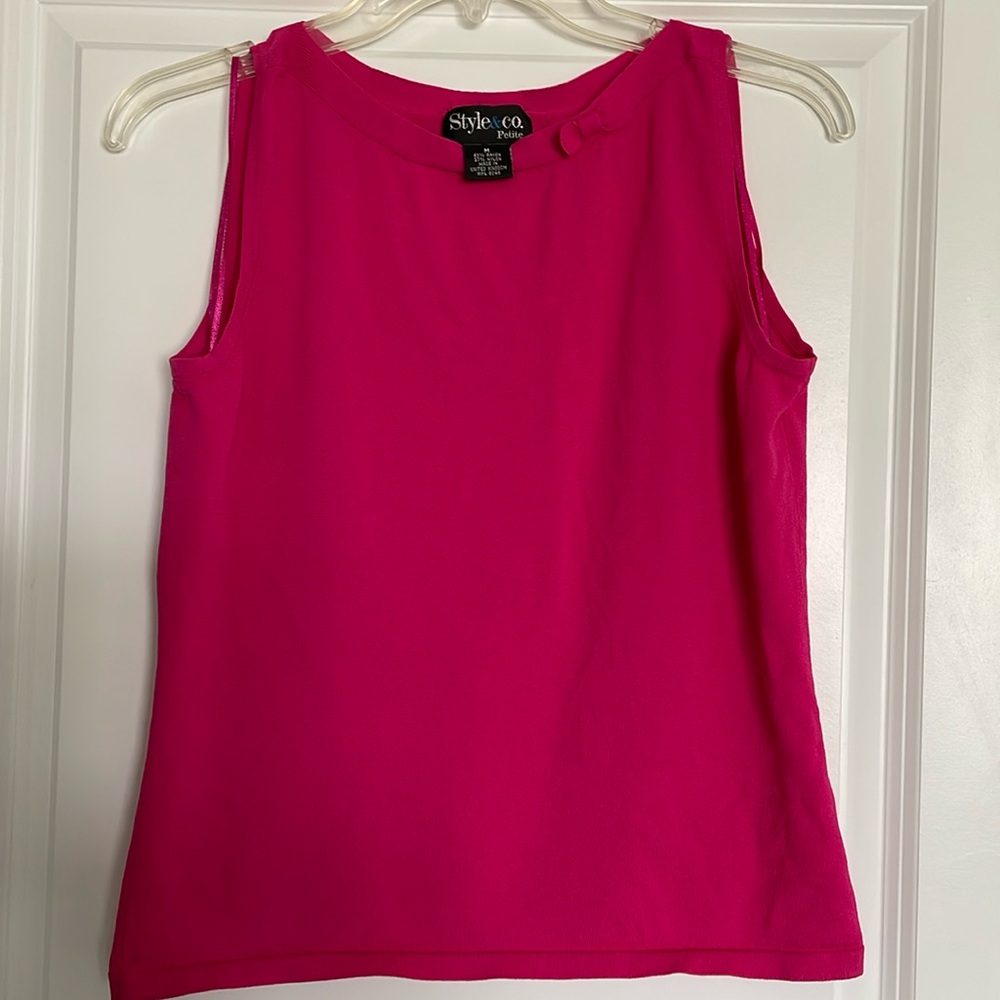 Women’s Top Style & Co Petite size M $10 hot pink excellent condition